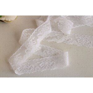 Vintage White Lace Trim, 3 Yards, 1.25" wide, Nylon, Sewing Supply